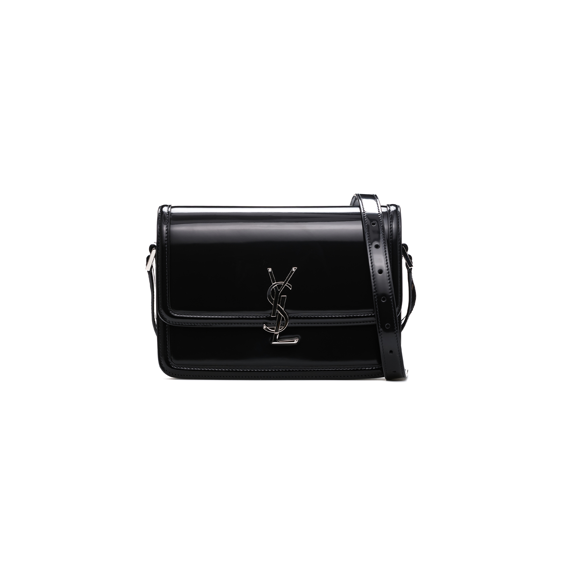 y*l solferino medium satchel in box Sa**t Lau*nt patent leather 634305aab9h1000 (23*16*6cm)